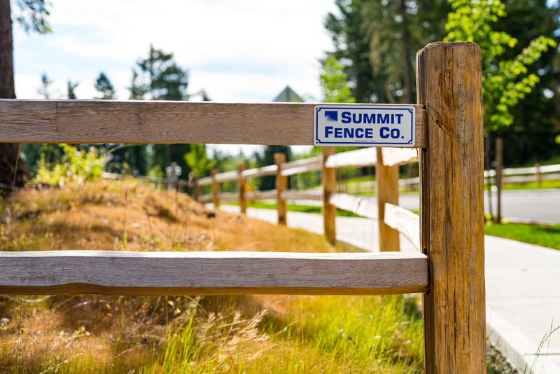 Cedar split rail fencing in Lacey, WA installed by Summit Fence Co. LLC