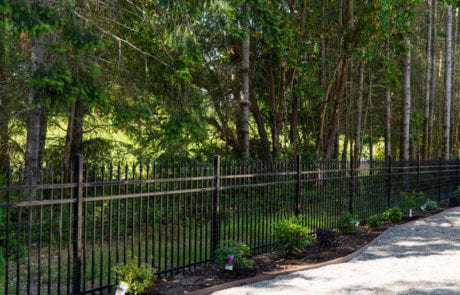 Black ornamental iron residential fencing in Olympia, WA installed by Summit Fence Co. LLC